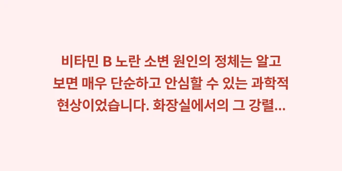 비타민 B 노란 소변 원인: 비타민 B 노란 소변 원인의... (2)