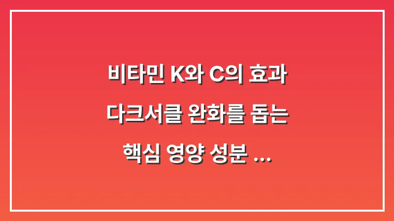 비타민 K와 C의 효과: 다크서클 완화를 돕는 핵심 영양 성분 분석 대표 이미지