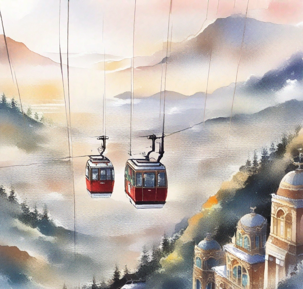 6월 7월 8월 콜롬비아 보고타 날씨와 필수 옷차림, 여행 준비물, 몬세라테 산 케이블카 고산병 주의사항 및 황금 박물관 관람 - 몬세라테 산 정상에서 바라본 보고타 전경과 케이블카 및 푸니쿨라 승강장 전경 상세 묘사