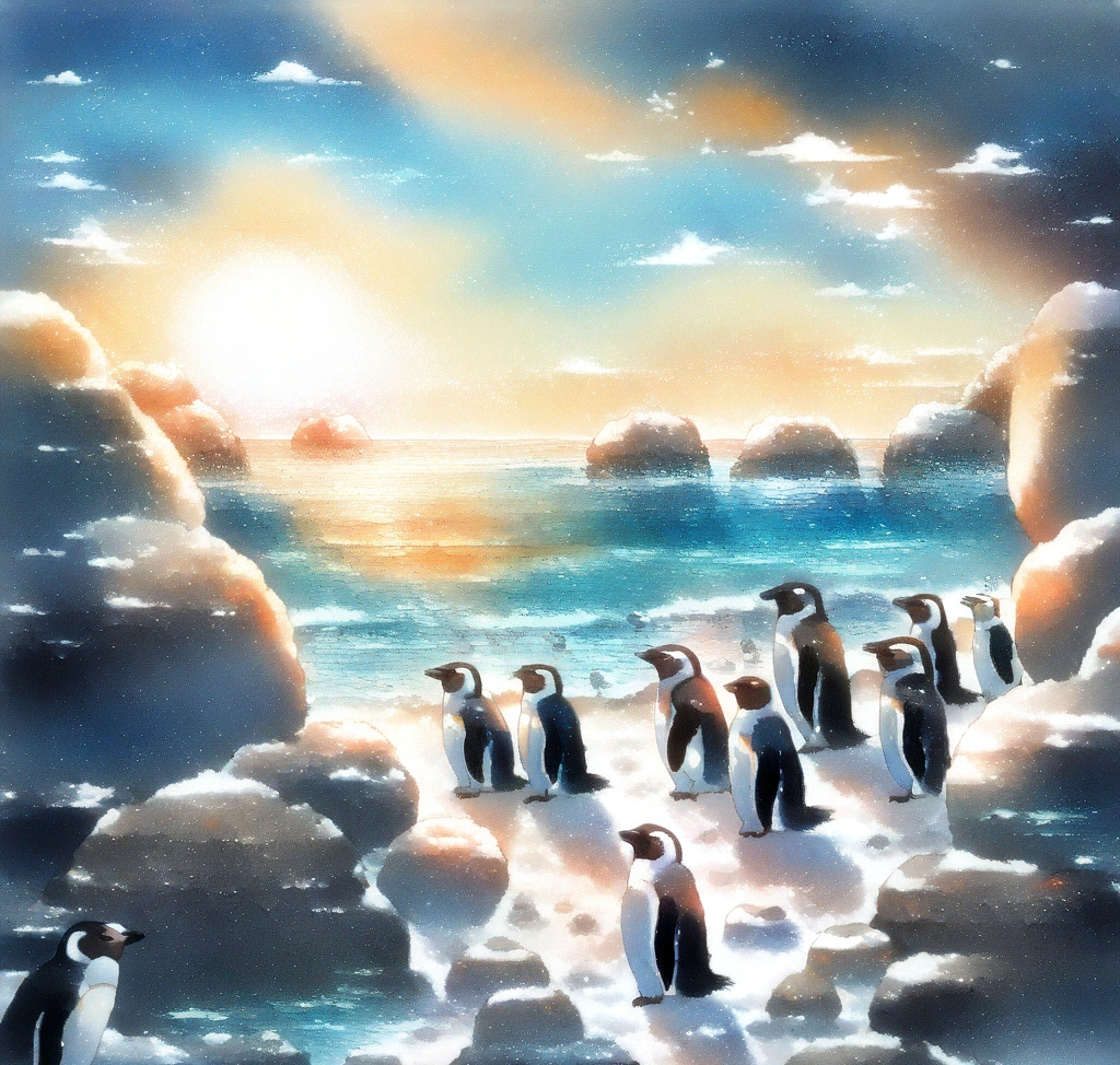남아공 6월 7월 8월 케이프타운 날씨와 코디법, 여행 준비물, 테이블 마운틴 케이블카 휴무일 파악과 희망봉 펭귄 투어 - A colony of African penguins on the white sands of Boulders Beach with large granite boulders and the turquoise Indian Ocean in the background under a soft winter light.