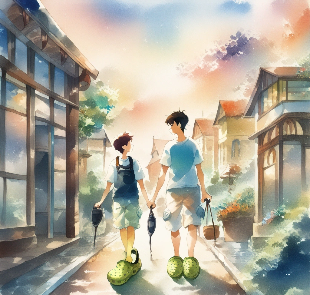크록스 클래식 클로그 사이즈 가이드: 여유로운 핏(Roomy) 실측 및 선택 팁 - 정교하게 피팅된 크록스를 착용한 사용자가 쾌적한 야외 리조트 공간을 여유롭게 산책하며 발의 편안함을 만끽하고 있는 하이엔드 라이프스타일 컷