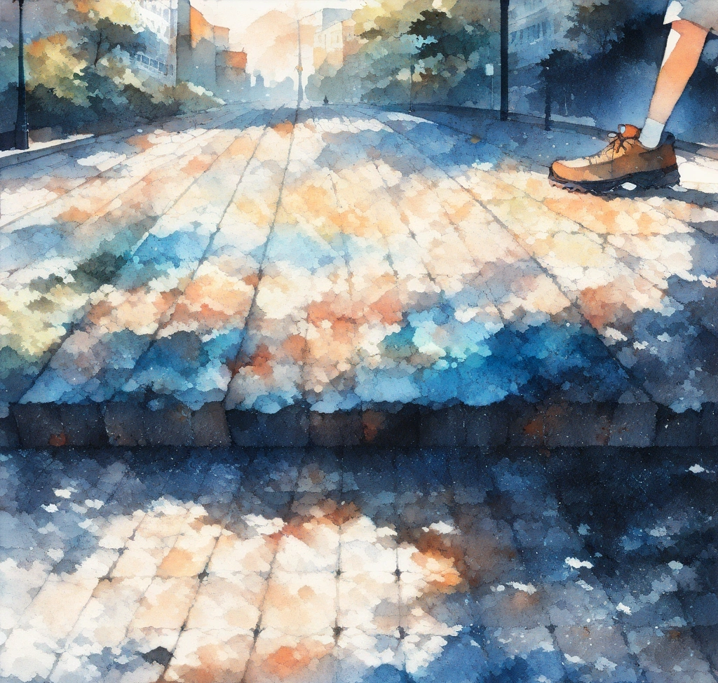 호카 본디 8을 착용한 사용자가 도심 보도블록 위를 안정적으로 걷고 있는 모습으로, 신발의 거대한 미드솔이 지면과 맞닿으며 충격을 흡수하는 역동적인 찰나를 묘사한 사진 호카 오네오네 본디 8 사이즈 팁: 레귤러 vs 와이드 발볼 실측 핏 비교 - 호카 본디 8을 착용한 사용자가 도심 보도블록 위를 안정적으로 걷고 있는 모습으로, 신발의 거대한 미드솔이 지면과 맞닿으며 충격을 흡수하는 역동적인 찰나를 묘사한 사진