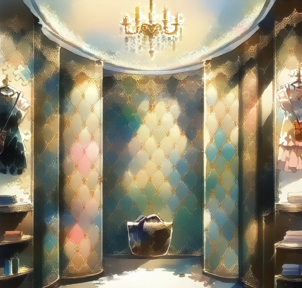로에베 퍼즐백 사이즈 표기: 미니 vs 스몰 스트랩 조절 핏 및 크기 대조표 - High-end lifestyle shot of LOEWE Puzzle Bag displayed in a luxurious dressing room with maintenance tools