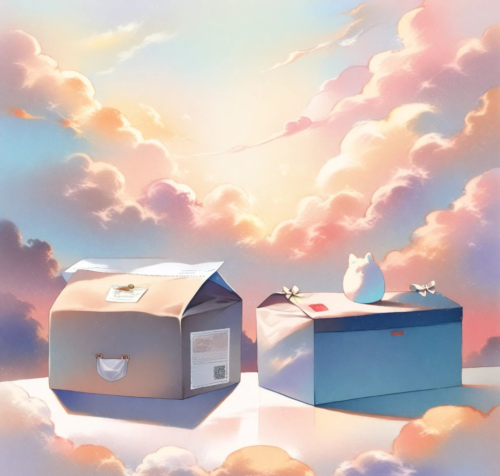 해외 직구 COS 구름빵 가방 사이즈 팁: 마이크로 vs 나노 vs 메신저 크기 비교 - 세련된 무채색 배경에 COS 구름빵 가방 마이크로와 메신저 사이즈가 나란히 놓여 있고 그 옆에 해외 배송용 박스와 송장이 놓여 있어 직구의 현장감을 살린 고해상도 제품 사진