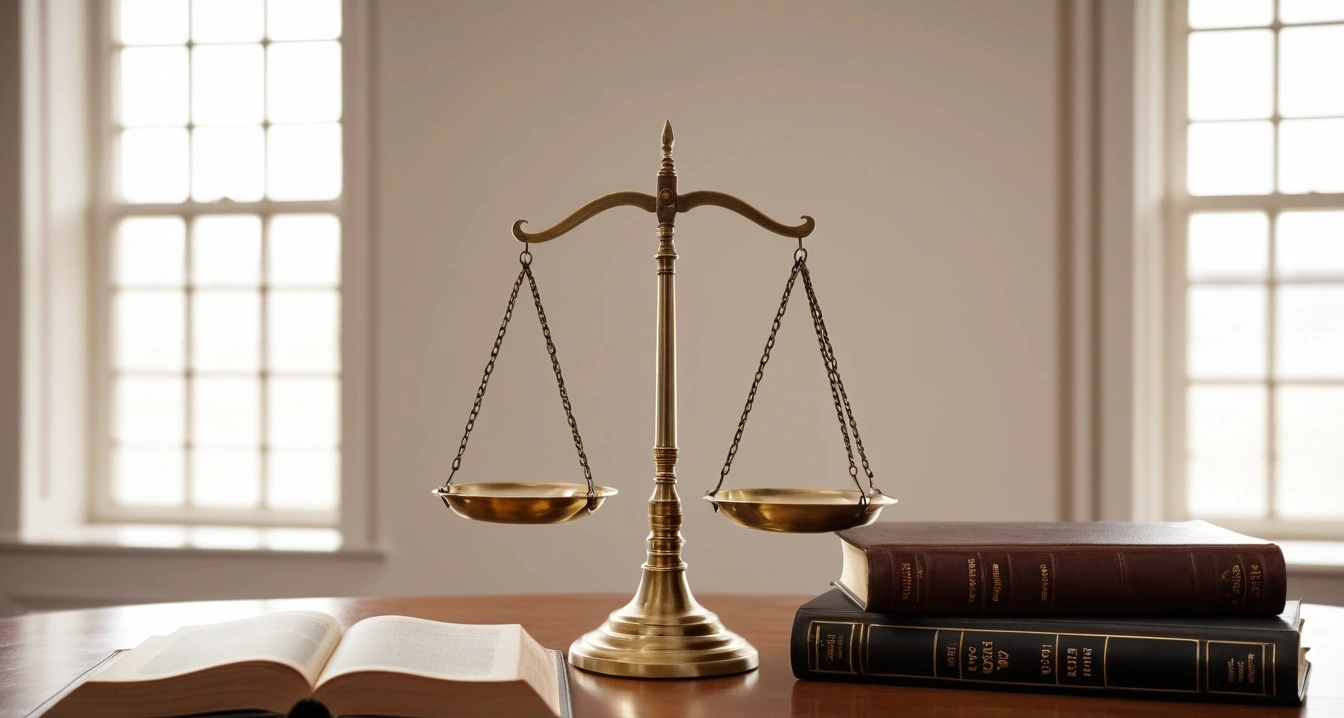 종합소득세 - 종합소득세 기한후신고에 따른 가산세 감면 전략 (concept of comprehensive income tax, a classic brass balance scale of justice next to leather-bound books, no people)