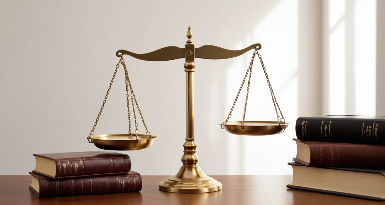 종합소득세 - 세액공제 항목을 활용한 종합소득세 환급금 극대화 (concept of comprehensive income tax, a classic brass balance scale of justice next to leather-bound books, no people)