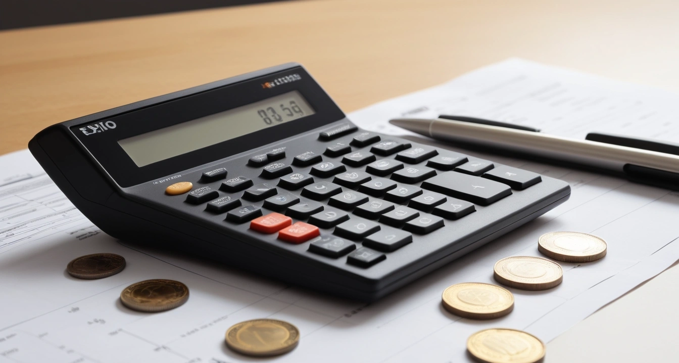 종합소득세 - 프리랜서 세무 리스크 방지를 위한 가산세 사전 관리 (concept of comprehensive income tax, a neat arrangement of official forms, a modern calculator, and neat coins, finance aesthetic, no people)