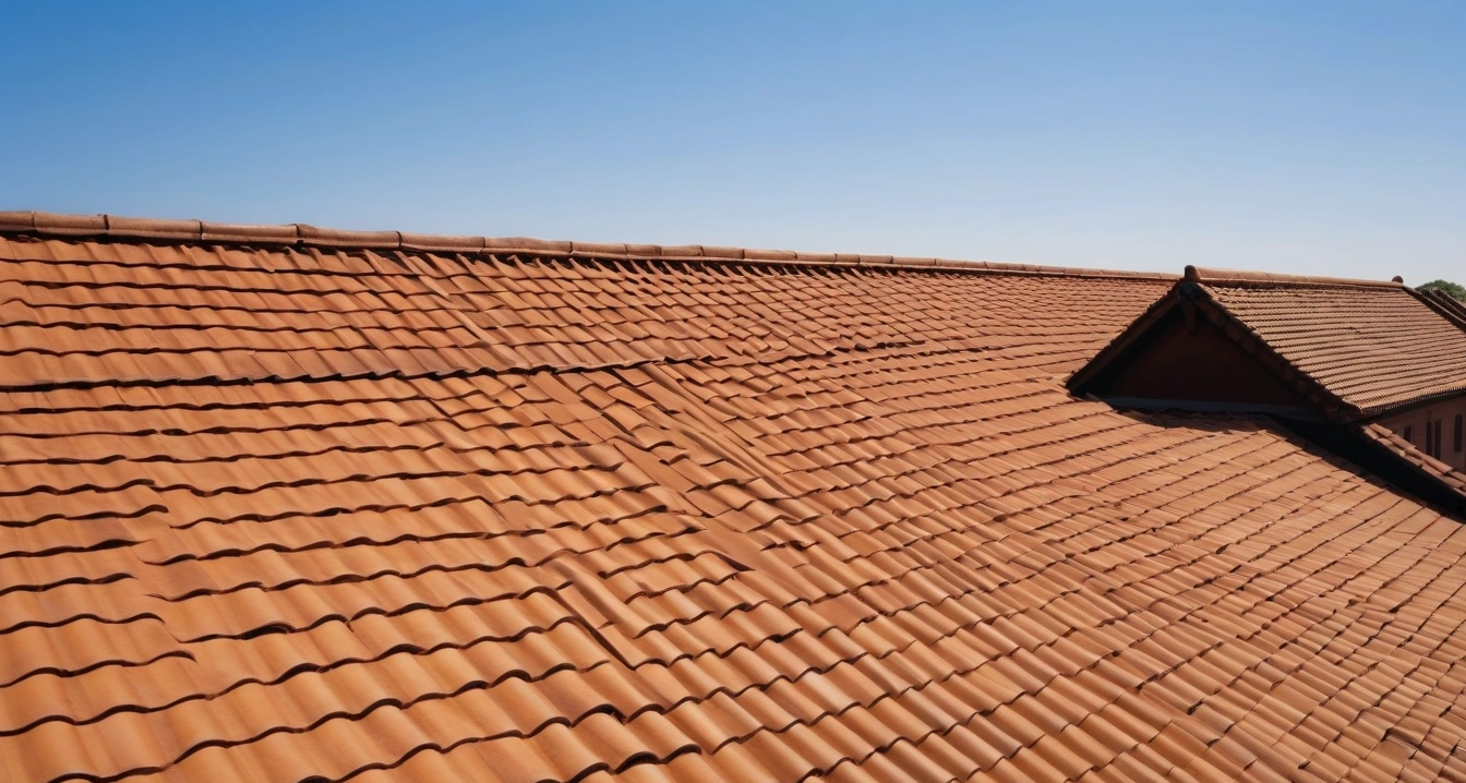 가사 분담 - 비상 대응 매뉴얼 (concept of division of housework, a beautiful traditional historical palace roof against a clear sky, cinematic aesthetic, no people)
