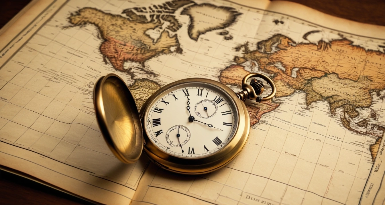맞벌이 부부 - 가사 효율성을 극대화하는 스마트폰 가계부 앱 활용 (concept of dual income couple, a highly detailed vintage brass pocket watch and an old antique world map, no people)