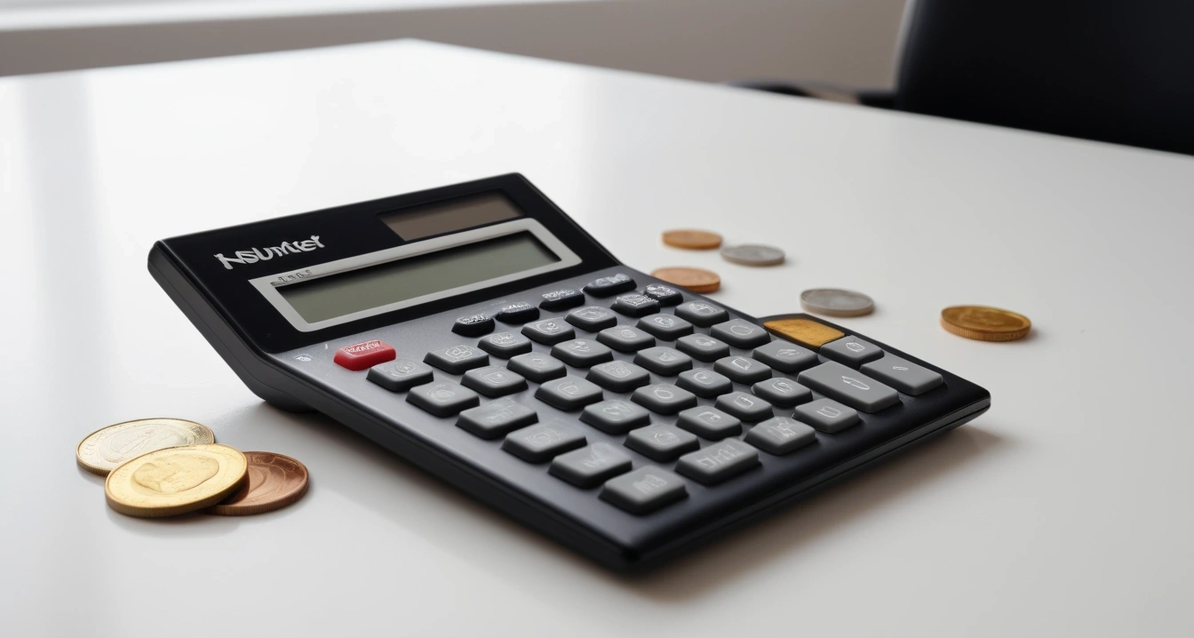 내용증명 - 분쟁 조정 및 민사 소송의 예비 단계로서의 내용증명 (concept of Proof of contents, a neat arrangement of official forms, a modern calculator, and neat coins, finance aesthetic, no people)