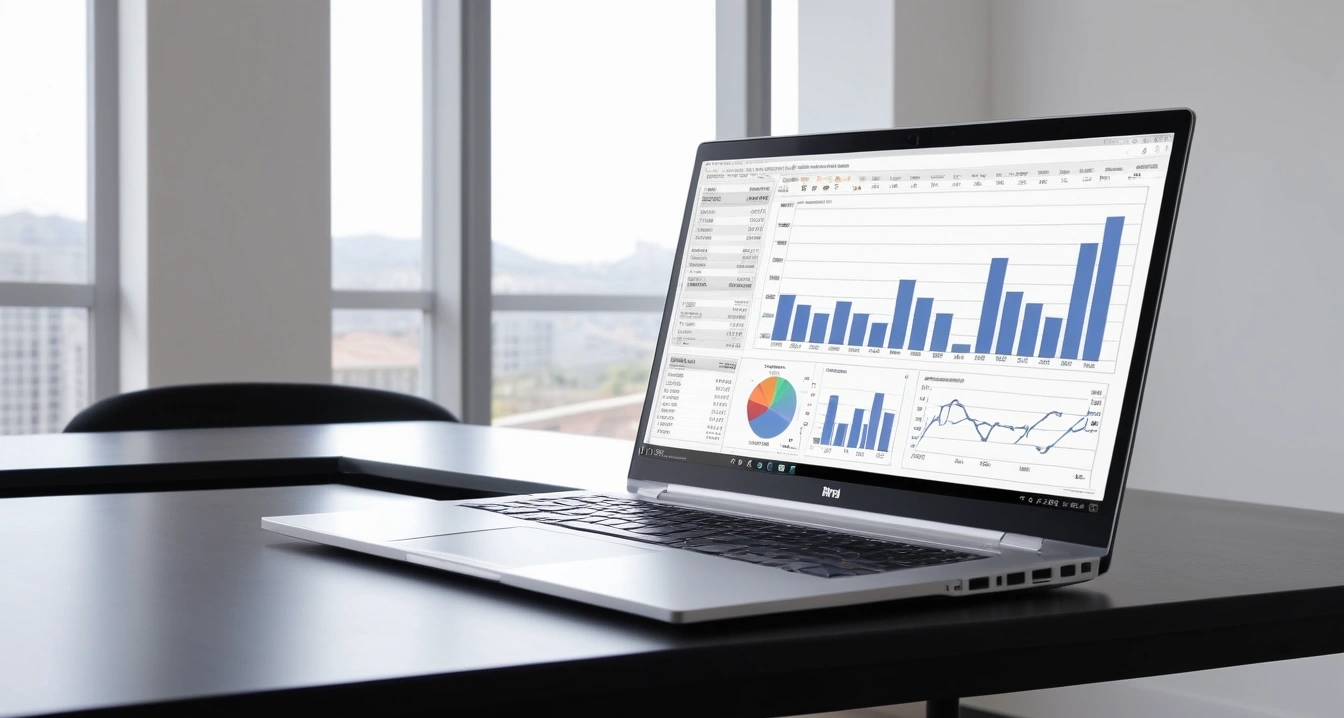 상속 포기 - 빚 대물림 방지를 위한 상속 순위와 주의사항 (concept of relinquishment, a sleek modern office desk, a glowing laptop screen displaying financial charts, no people)