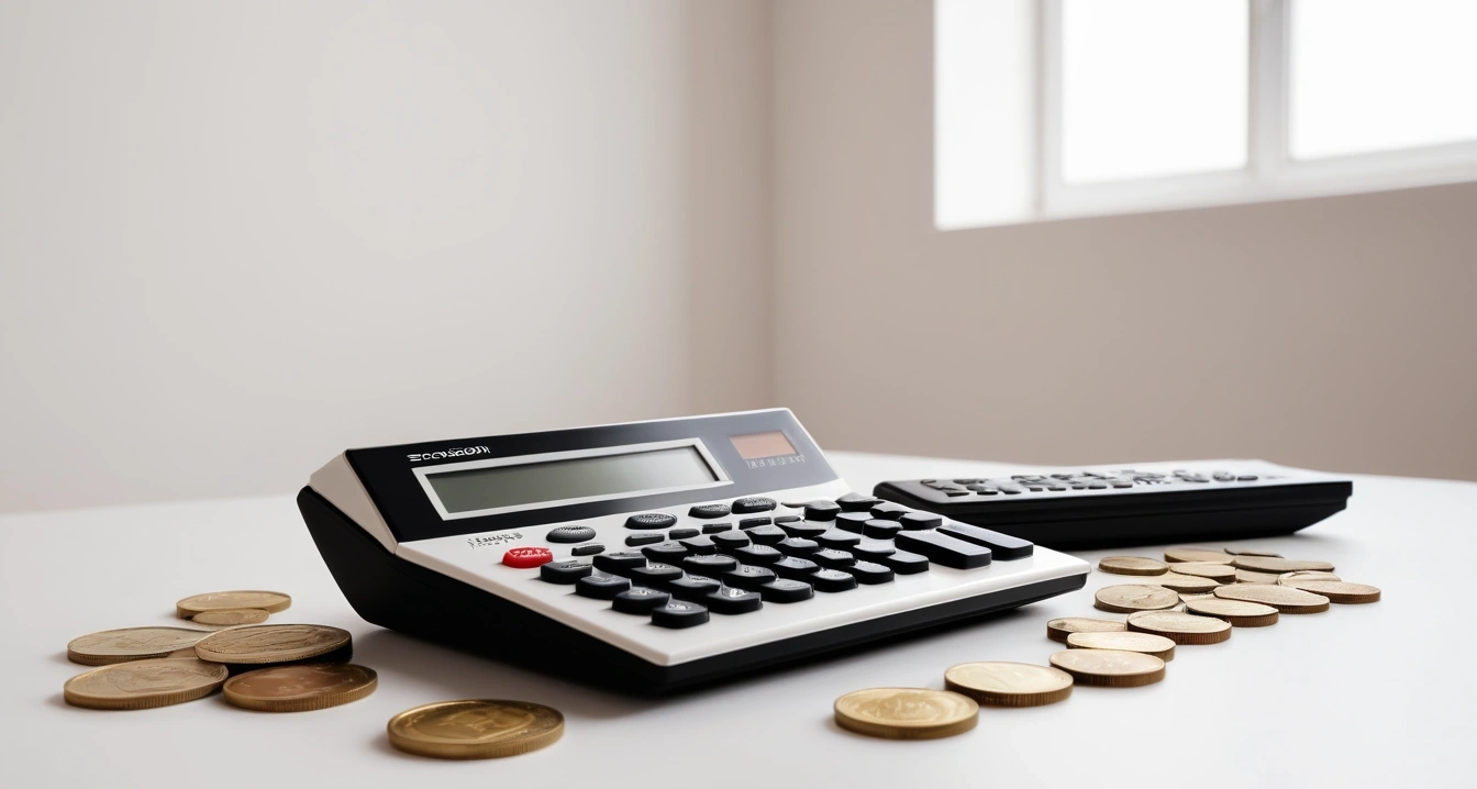 상속 - 자동차 및 유체동산의 상속 재산 포함 여부 (concept of succession, a neat arrangement of official forms, a modern calculator, and neat coins, finance aesthetic, no people)