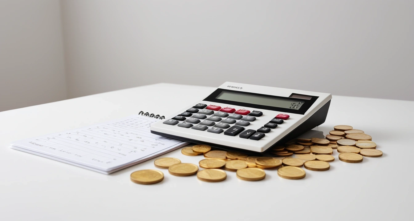 상속 - 유류분 반환 청구 소송과 재산 분쟁 사전 관리 (concept of succession, a neat arrangement of official forms, a modern calculator, and neat coins, finance aesthetic, no people)