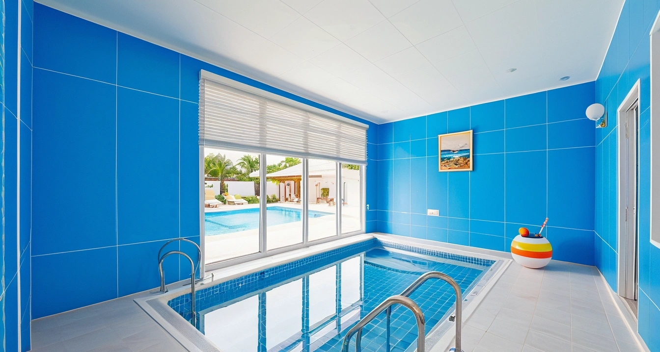 키즈 풀빌라 - 키즈 풀빌라 주변 관광지 연계 서비스의 거품과 팩트체크 (Kids Pool Villa, Tourist attractions around Kids’ emerald private swimming pool and cocktail glass floating on water)